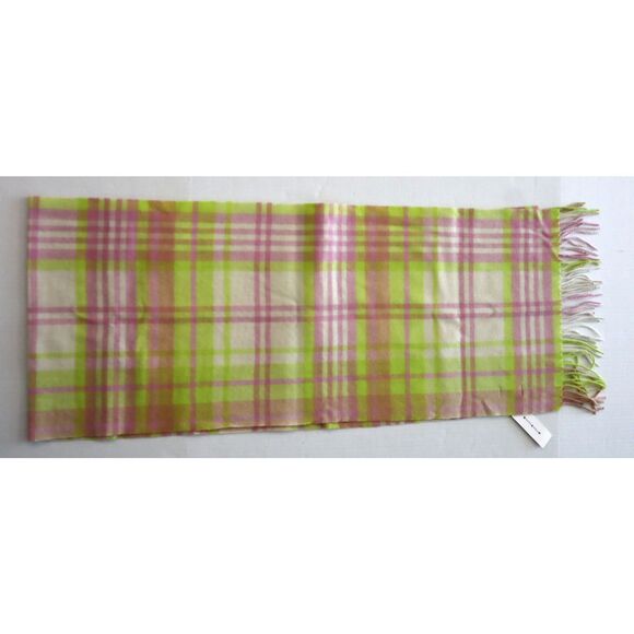 Maeve x Anthropologie Women's Pink Combo Plaid Cozy Fringe Cashmere/Wool Scarf - Picture 1 of 9